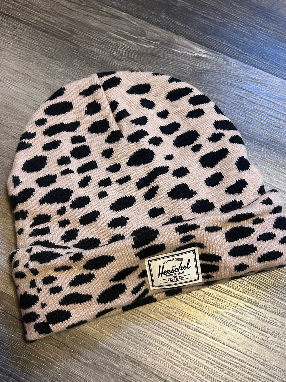 Herschel Supply Company Beige & Black Leopard Beanie